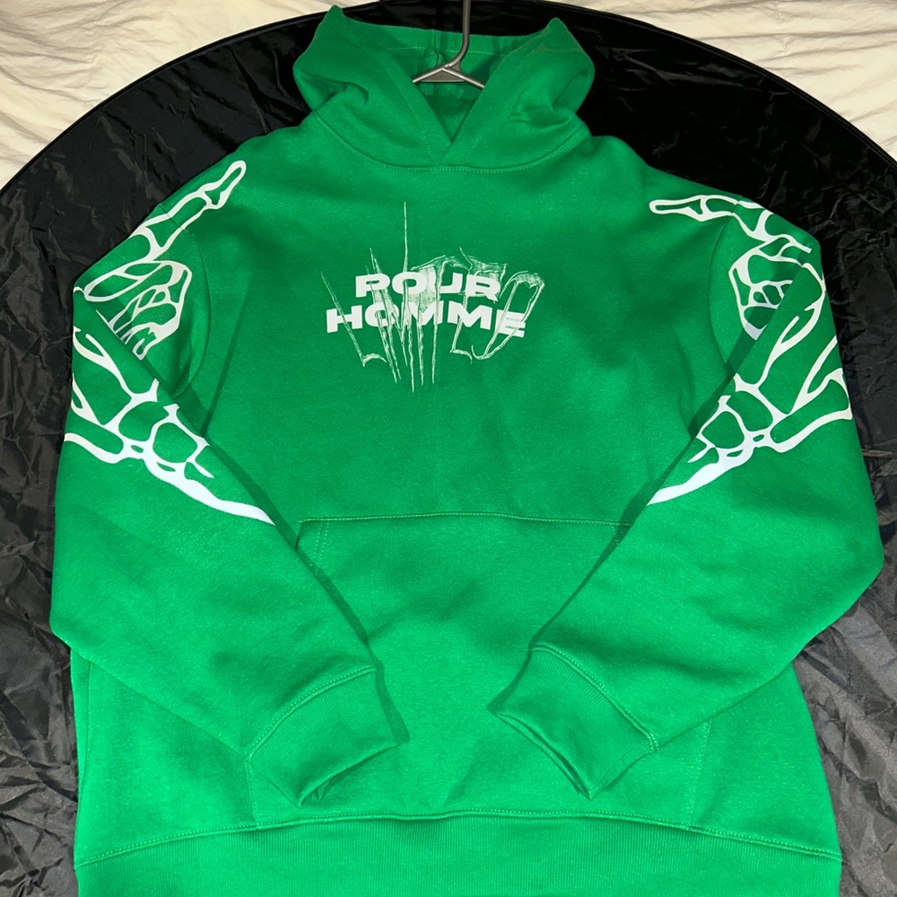 Green Skeleton Print Men's Sweater